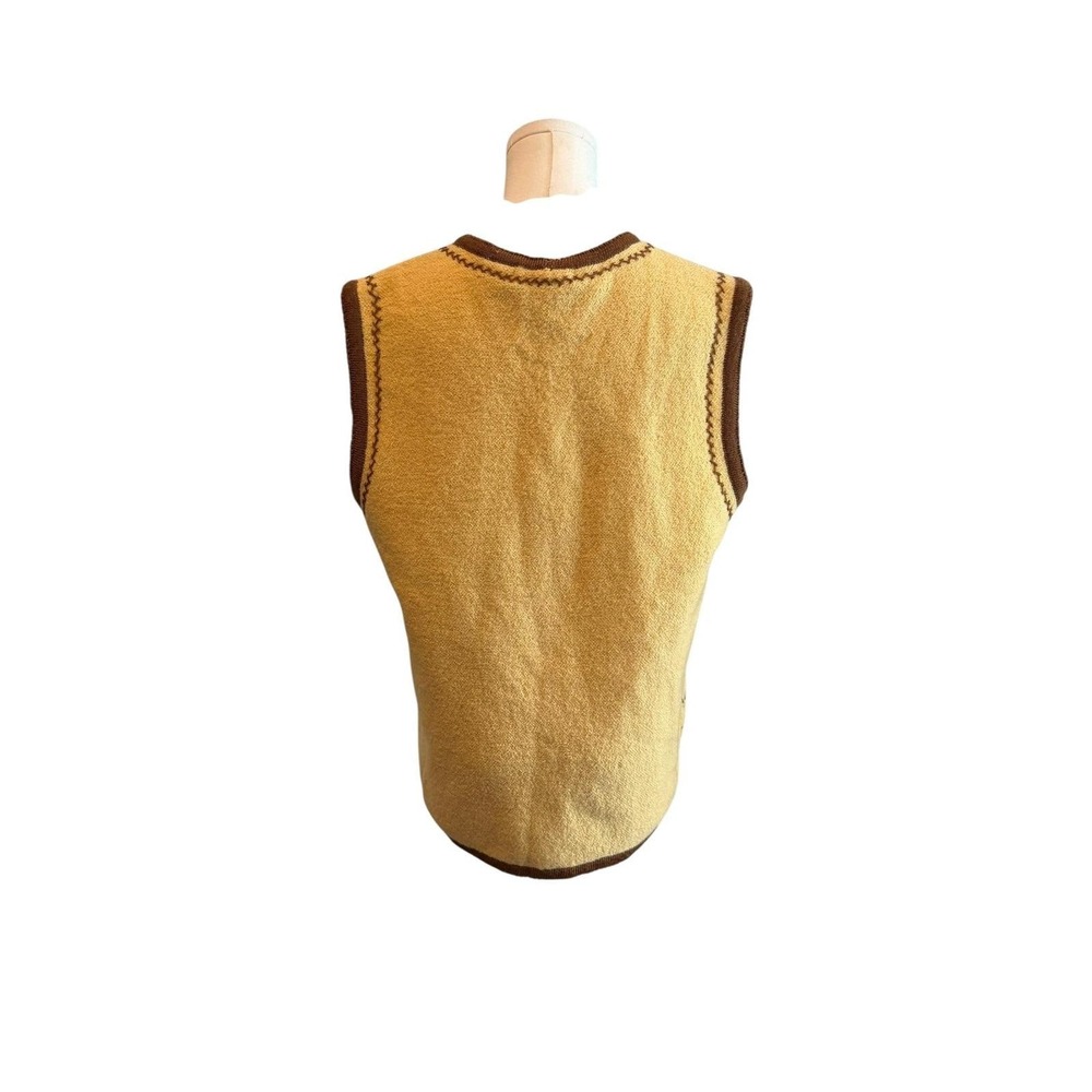 Eagles Eye Embroidered Wool Sweater Vest Womens Size L Boho Alpine Granola VTG - Picture 10 of 13